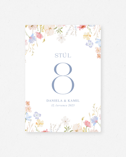 Číslování stolů – kolekce Mabel