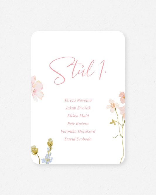 Číslování stolů – kolekce Ivy