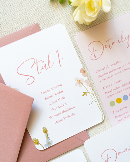 Číslování stolů – kolekce Ivy