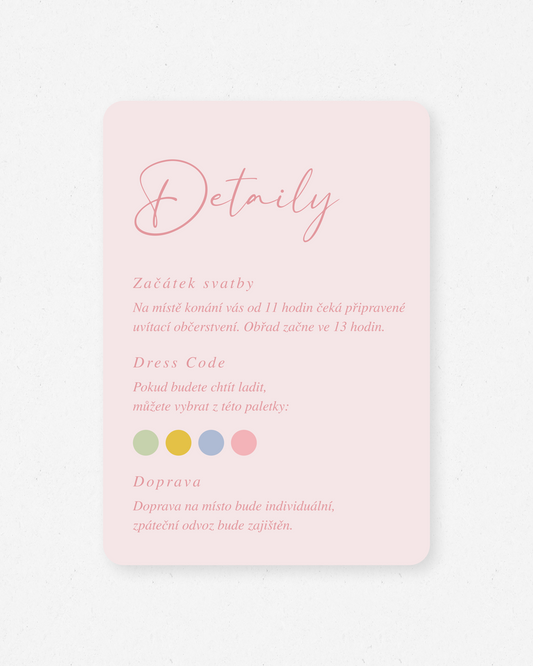 Kartička s detaily – kolekce Ivy