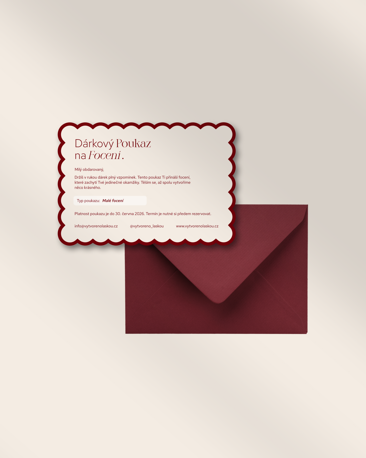 Vánoční dárkový poukaz na focení