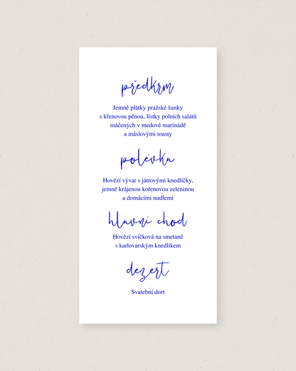 Svatební menu – kolekce Mabel