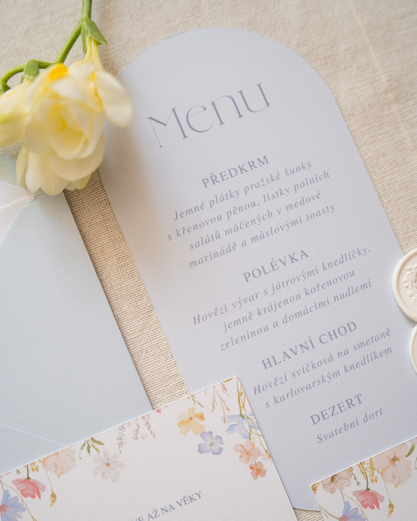 Svatební menu – kolekce Mabel