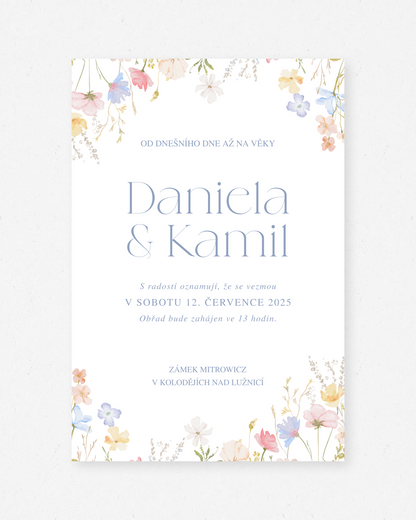 Svatební oznámení – kolekce Meadow
