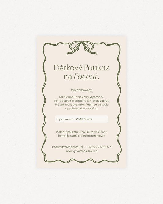Vánoční dárkový poukaz na focení